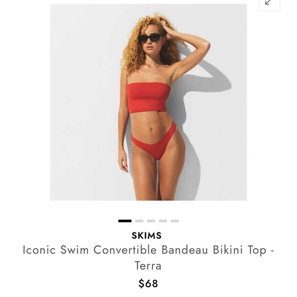 NWT SKIMS iconic swim convertible bandeau bikini top - Picture 1 of 5